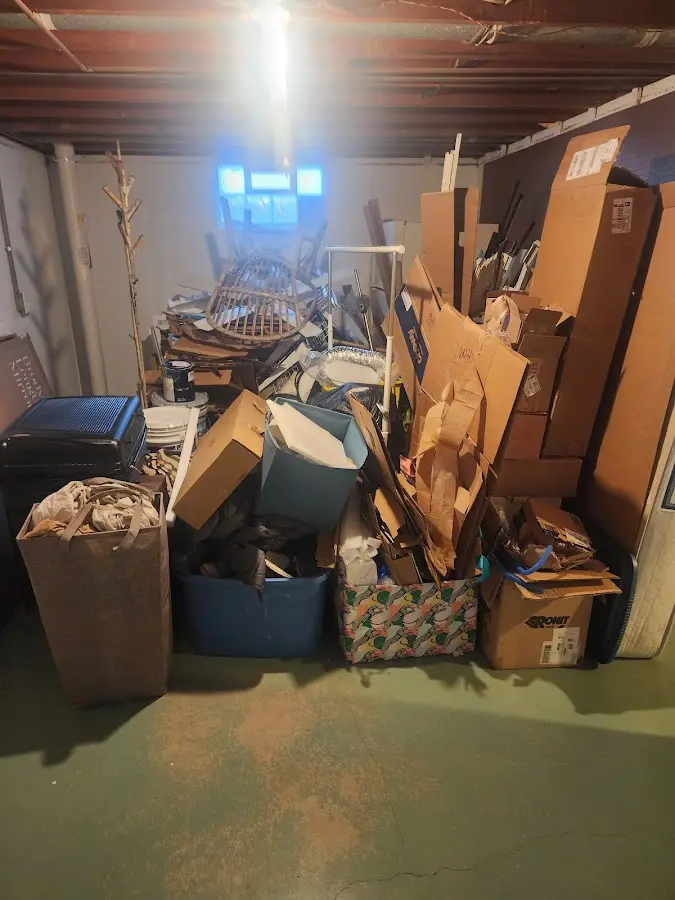 Roll-off dumpster container at job site for 8 Yard Dumpster Rental in Fairfax